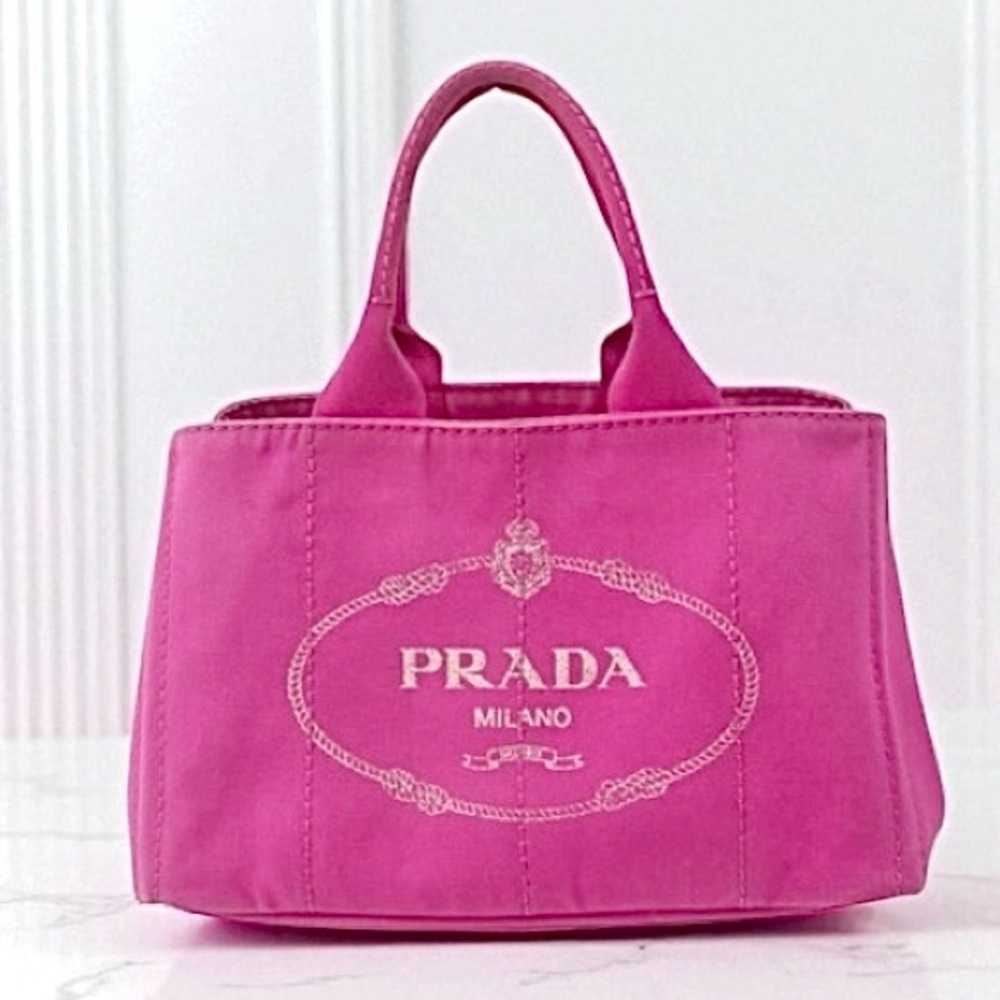 Prada Pink Canapa GM Tote with Dust Bag - Picture 11 of 12